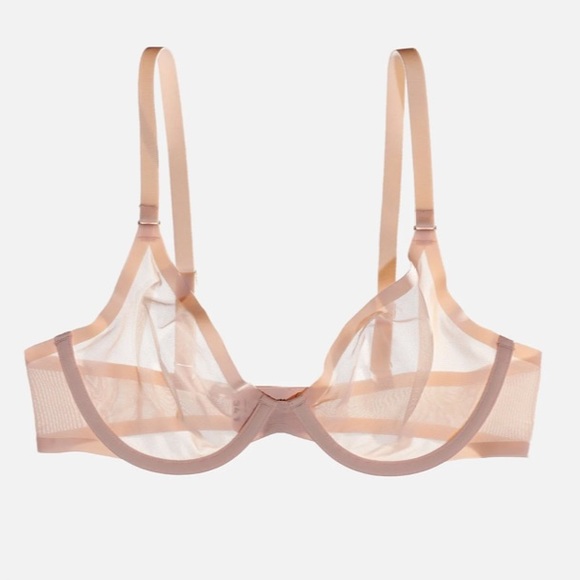 Cuup Mesh Plunge Bra in Blush - Picture 4 of 10